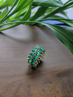 Load image into Gallery viewer, Two Row Emerald Eternity Band
