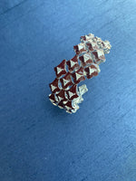 Load image into Gallery viewer, Enamel &amp; Trillion Diamond Cuff
