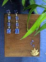 Load image into Gallery viewer, Graduating Tanzanite &amp; Diamond Earrings
