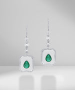 Load image into Gallery viewer, Diamond and Pear Emerald Earring
