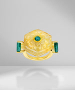Load image into Gallery viewer, Yellow Sapphire and Emerald Ring
