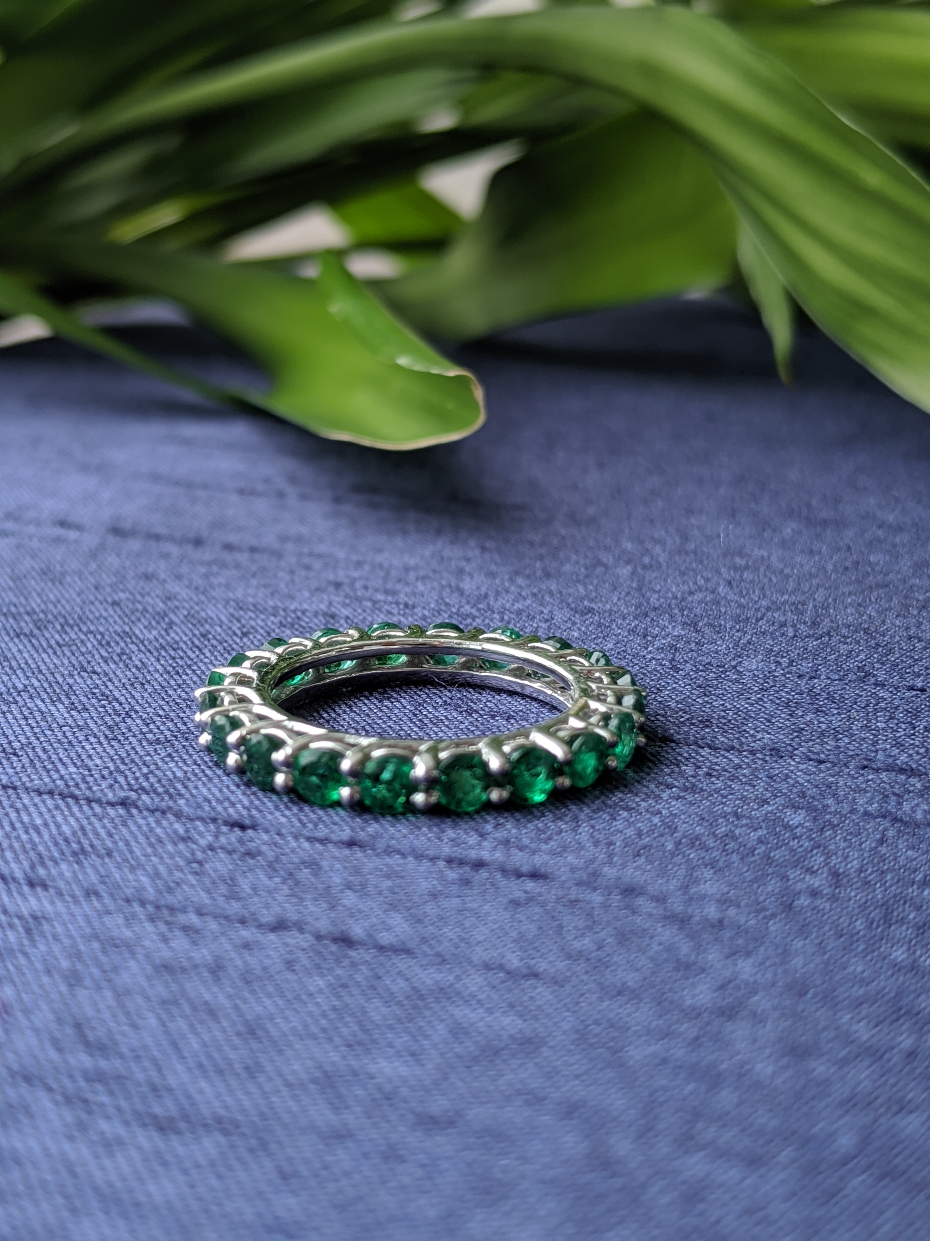 0.10ct Round Emerald Eternity Ring