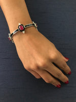 Load image into Gallery viewer, Ruby &amp; Diamond Cuff with Black Enamel
