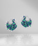 Load image into Gallery viewer, Emerald &amp; Blue Sapphire Drop Earrings
