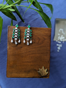 Diamond & Emerald Cocktail Earrings