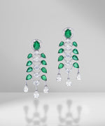 Load image into Gallery viewer, Diamond &amp; Emerald Cocktail Earrings
