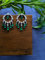 Load image into Gallery viewer, Mughal Inspired Diamond and Emerald Drop Earrings
