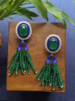 Load image into Gallery viewer, Emerald Cabochon and Beads with Diamonds and Enamel
