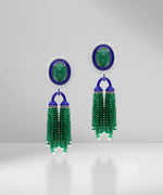 Load image into Gallery viewer, Emerald Cabochon and Beads with Diamonds and Enamel
