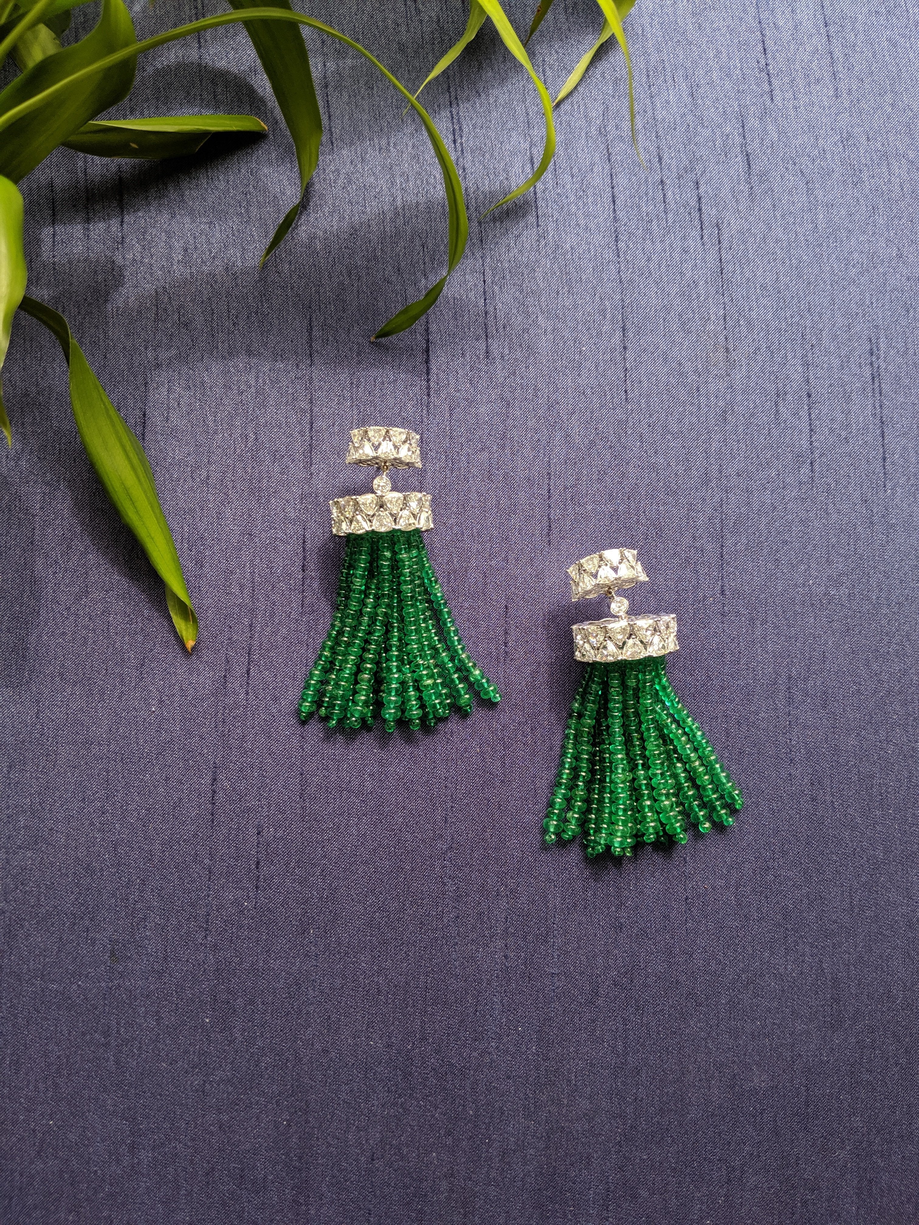 Diamond & Emerald Statement Earrings