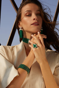 Diamond & Emerald Statement Earrings