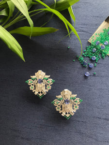 Tanzanite, Emerald, Diamond Earring