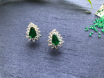 Load image into Gallery viewer, Unique Kite Shape Emerald Studs

