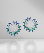 Load image into Gallery viewer, Emerald And Blue Sapphire Goshwala and Diamond Earring
