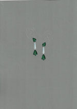 Load image into Gallery viewer, Shield cut diamond and leaf shape emerald earring
