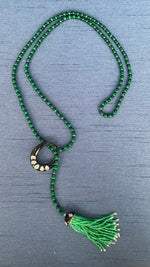 Load image into Gallery viewer, Enamel, Diamond and Emerald beads Necklace
