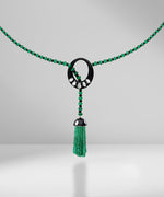 Load image into Gallery viewer, Enamel, Diamond and Emerald beads Necklace
