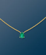 Load image into Gallery viewer, Emerald Pear Yellow Gold Necklace
