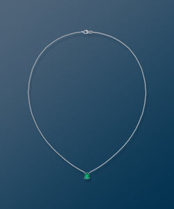 Emerald Pear White Gold Necklace