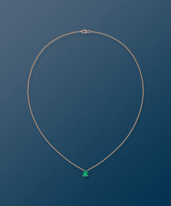 Emerald Pear Rose Gold Necklace