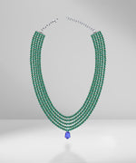 Load image into Gallery viewer, Emerald beads, ruby beads and tanzanite necklace
