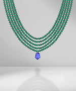 Load image into Gallery viewer, Emerald beads, ruby beads and tanzanite necklace

