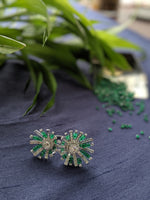 Load image into Gallery viewer, Floral Diamond &amp; Emerald Ring
