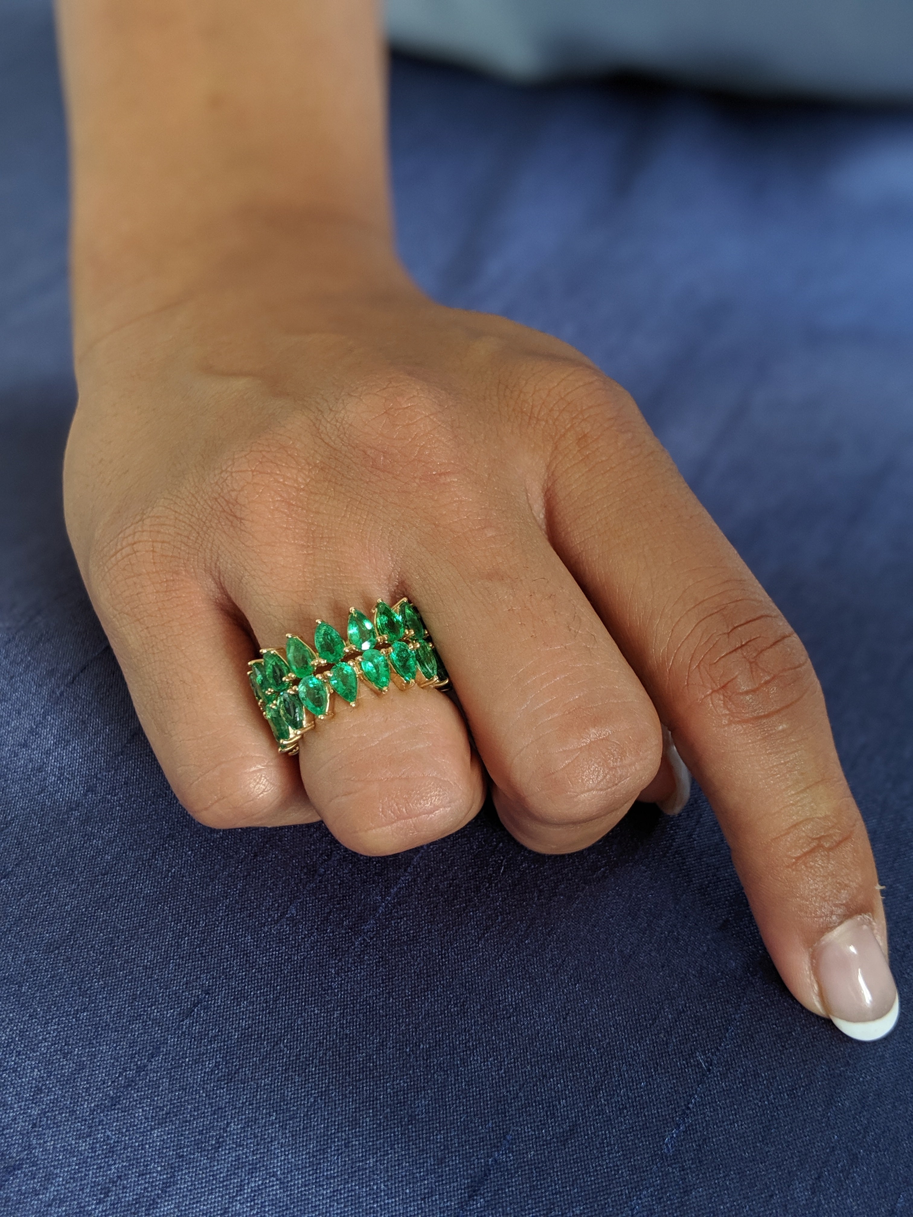 Two Row Emerald Eternity Band