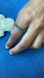 Load image into Gallery viewer, 0.20ct Princess Emerald Eternity Ring
