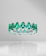 Load image into Gallery viewer, 0.40ct Pear Shape Emerald Eternity Ring
