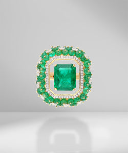 Floating 6.50ct Emerald Ring
