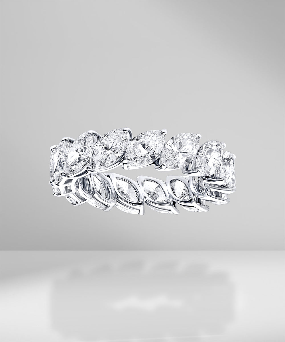 Buy Tilted Marquise Round Diamond Eternity Band: Zahra Half, 3/4 or Full Eternity  Band. Natural or Mined VS Diamonds. Custom Made in NYC Online in India -  Etsy