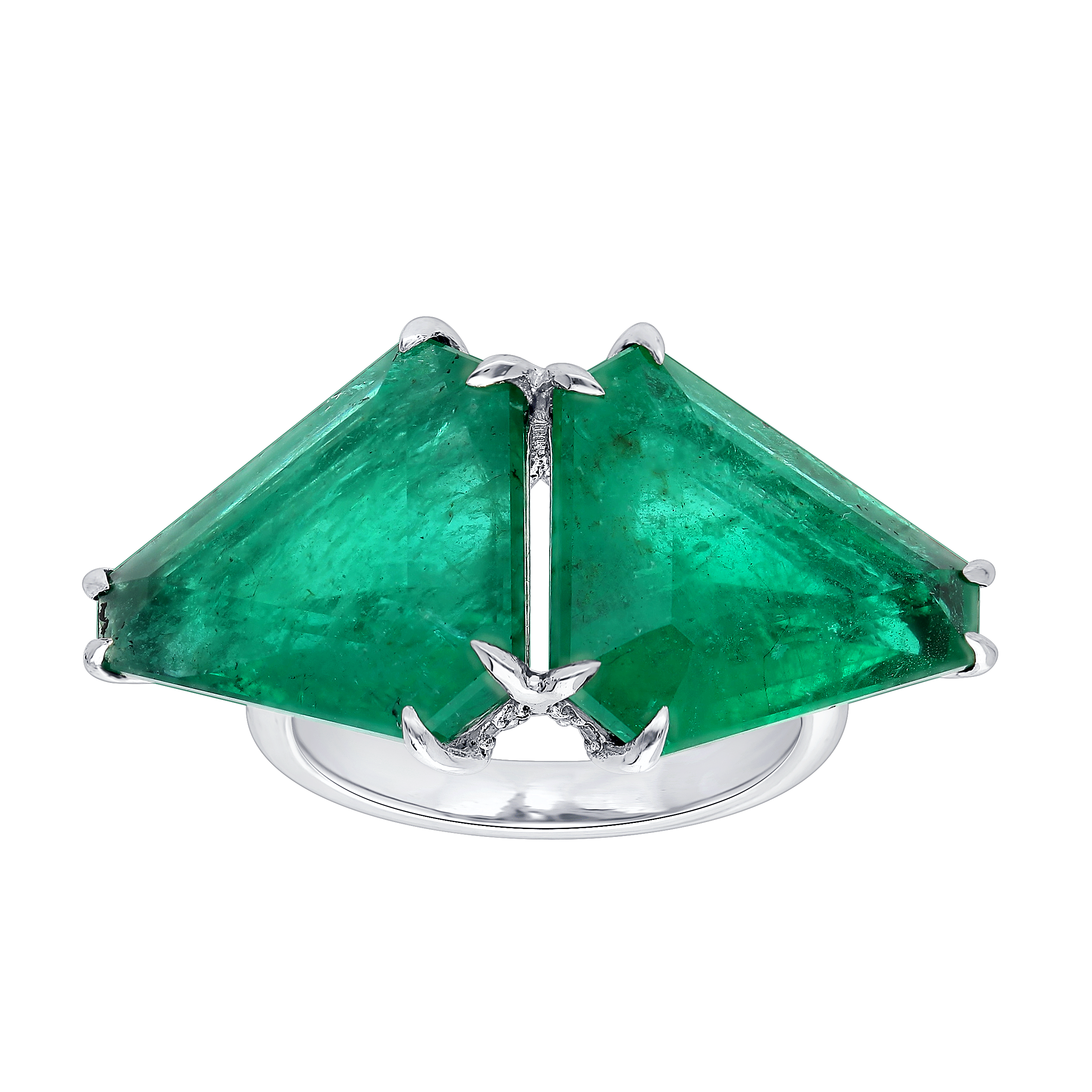 Unique Emerald Trapezoids ring