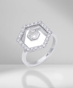 Hexagon diamond ring