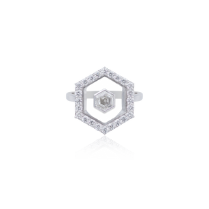 Hexagon diamond ring