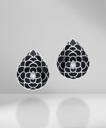 Load image into Gallery viewer, Design Enamel Earrings with Pear Diamonds
