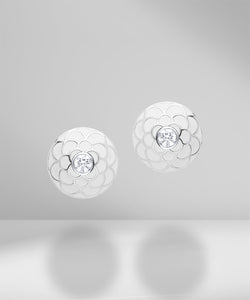 Design Enamel Earrings with Round Diamonds