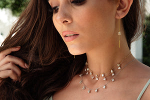 Ary Pret Threader Collection Trillion Diamond Necklace