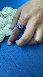 Load image into Gallery viewer, Design Enamel Rings with Round Diamonds
