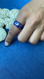Load image into Gallery viewer, Design Enamel Rings with Pear Diamonds
