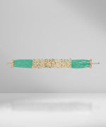 Load image into Gallery viewer, Unique Gold Lace Choker with Emerald Beads and Diamonds
