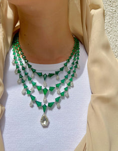 Diamond and emerald necklace