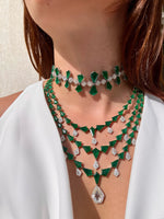 Load image into Gallery viewer, Emerald and diamond necklace
