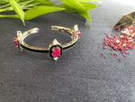 Load image into Gallery viewer, Ruby &amp; Diamond Cuff with Black Enamel
