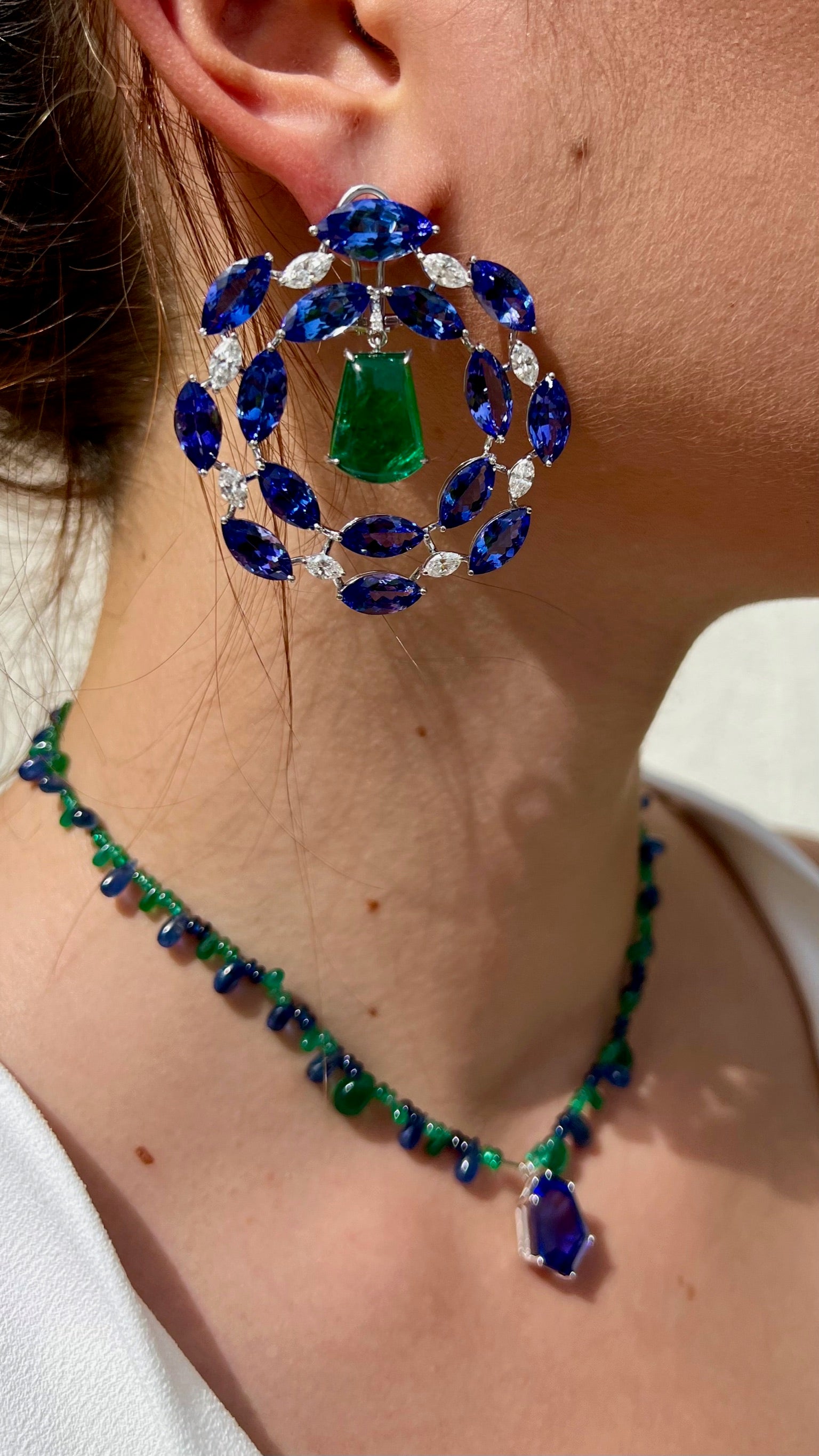 Tanzanite Emerald Earrings