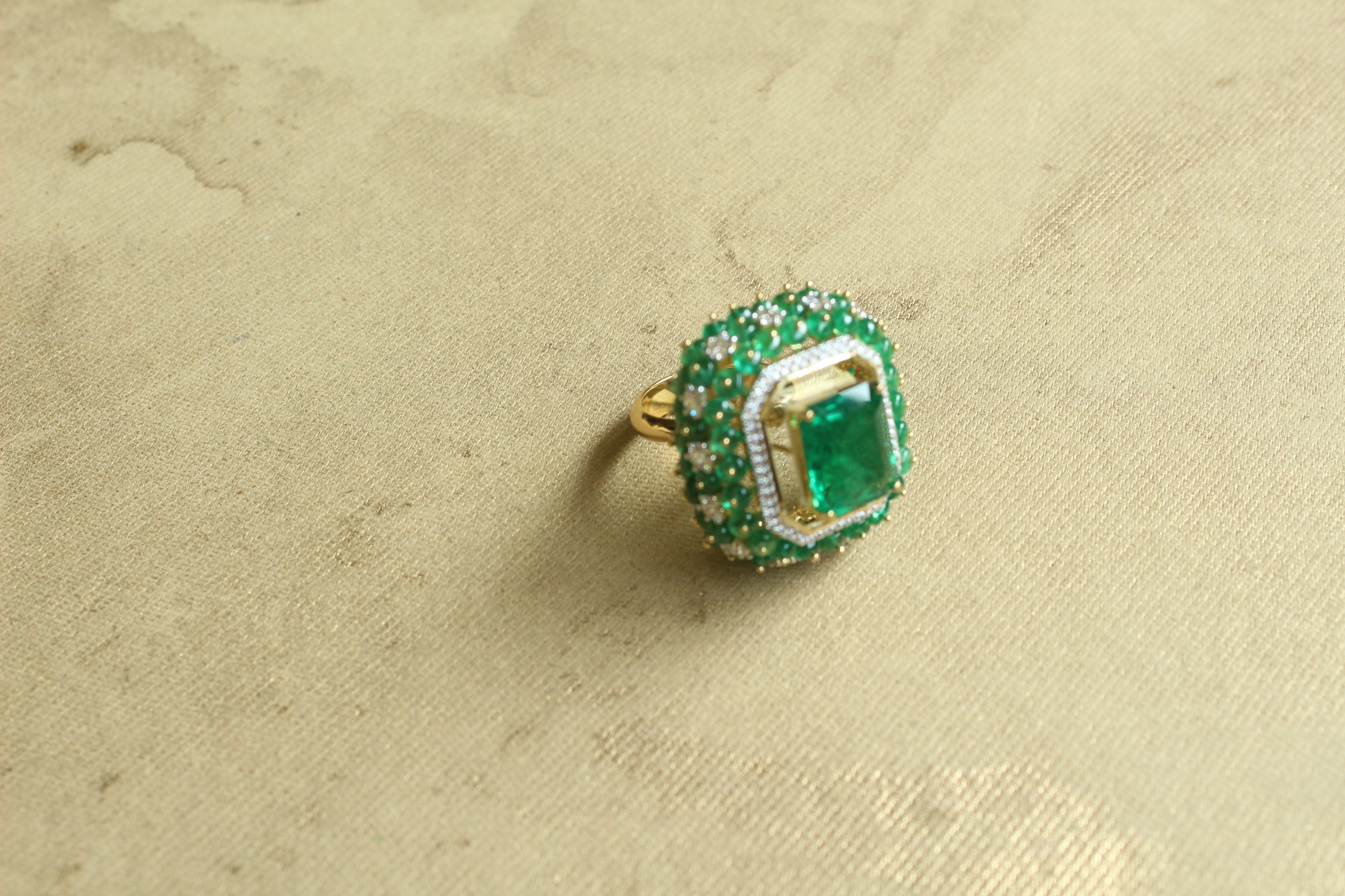 Floating 6.50ct Emerald Ring