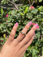 Load image into Gallery viewer, Round emerald and marquise diamond ring
