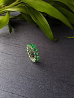Load image into Gallery viewer, 0.40ct Pear Shape Emerald Eternity Ring

